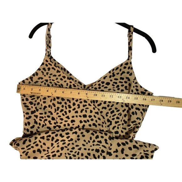 Sanctuary Tan & Black Animal Print Wrap Sheath Mini Dress Size Small - Picture 6 of 11